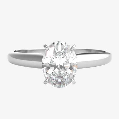Diamond Oval Solitaire Engagement Ring