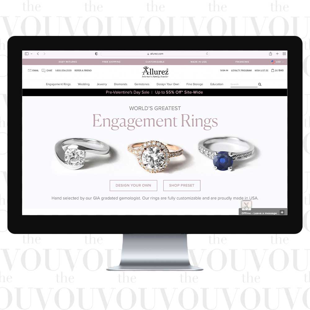 ALLUREZ Princess Cut Engagement Rings - jewelry rings - diamond wedding rings - marriage rings - custom engagement rings