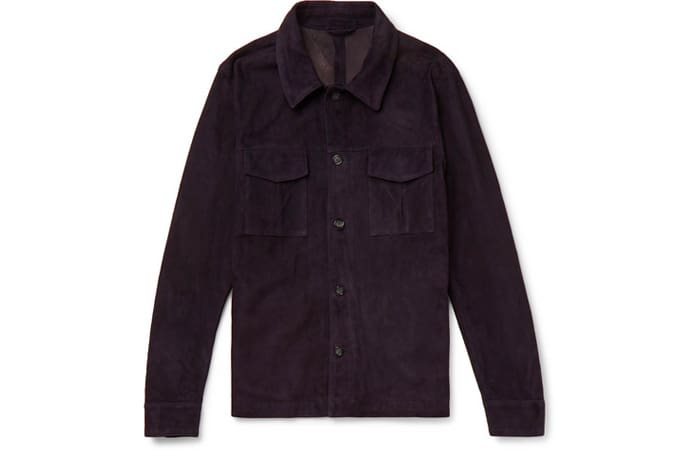 VALSTAR Slim-Fit Unlined Suede Shirt Jacket