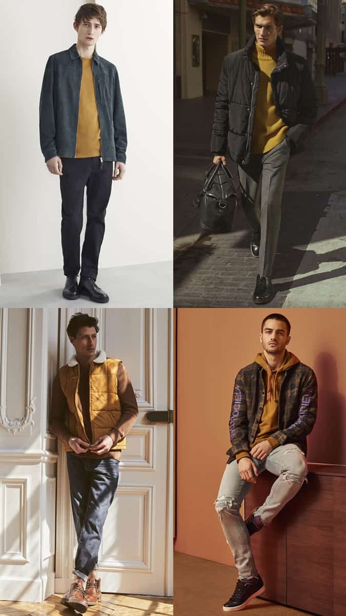 how to wear the mustard trend for men