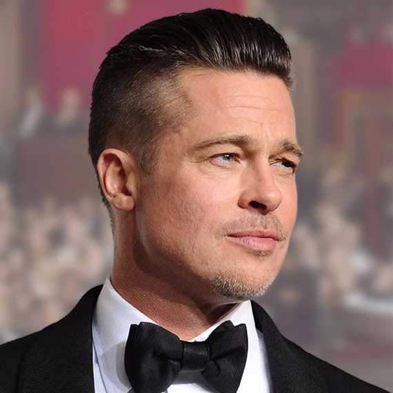 Brad Pitt Hairstyle 2016 with Buzzed Sides