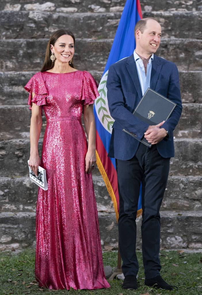 Kate Middleton, Prince William, blue suit,pink dress, prince william, caribbean, March 21 2022