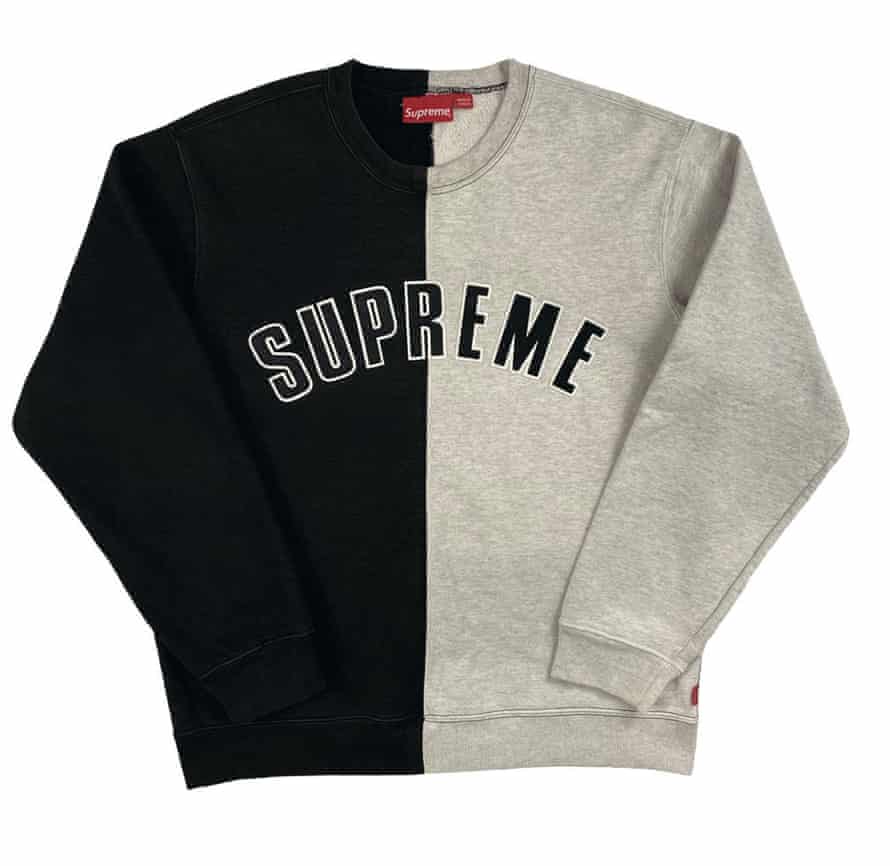 Thrift Supreme grey and black sweatshirt