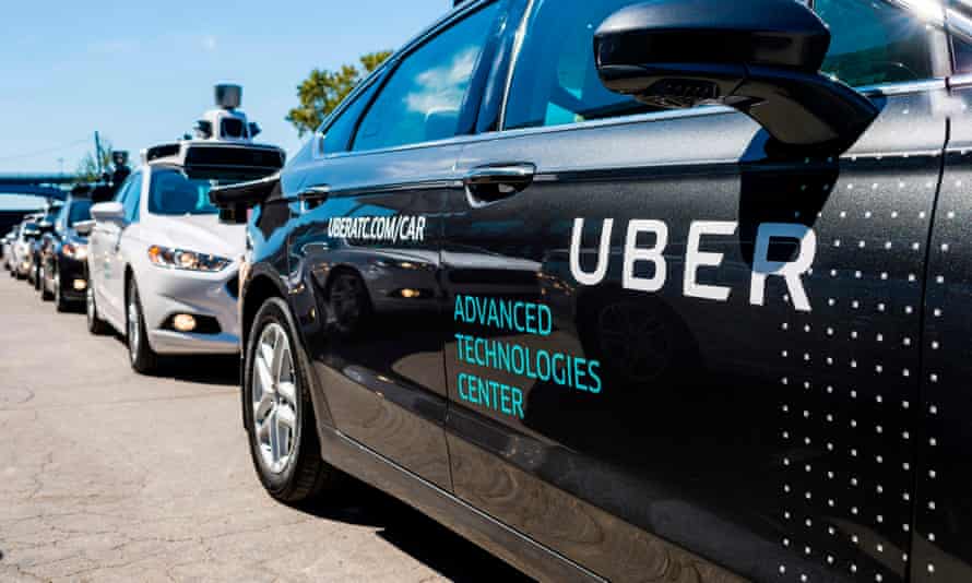 An Uber self-driving car at its Pittsburgh technology centre in 2016.