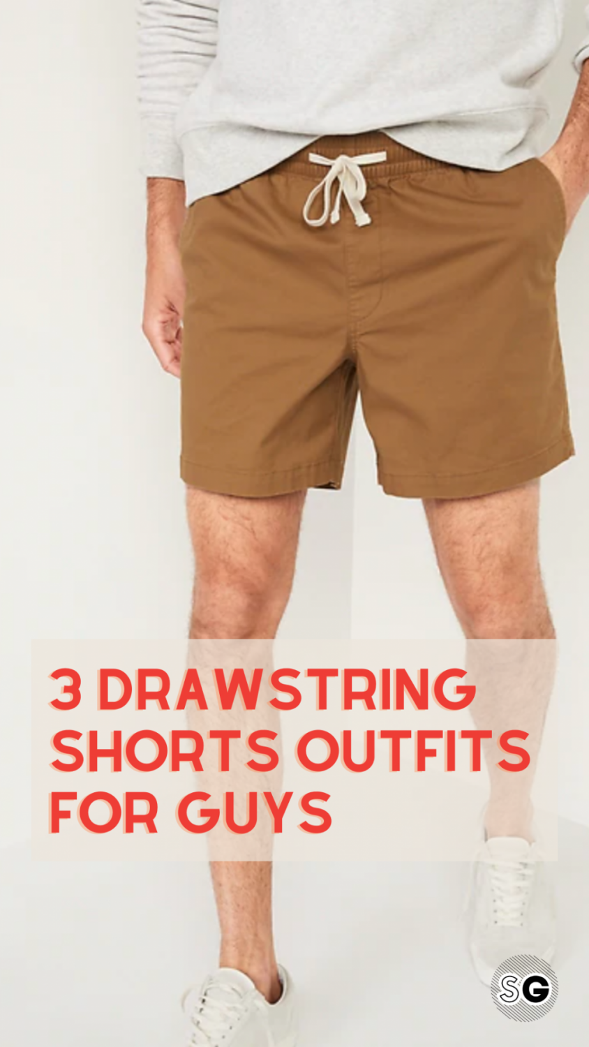 2022 drawstring shorts outfits for guys