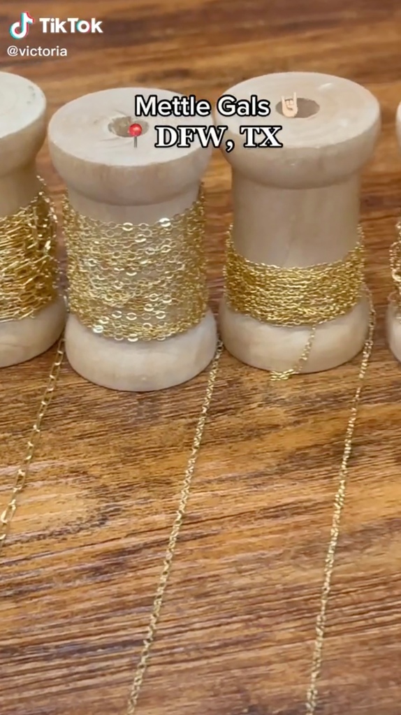 spools of gold bracelet chain