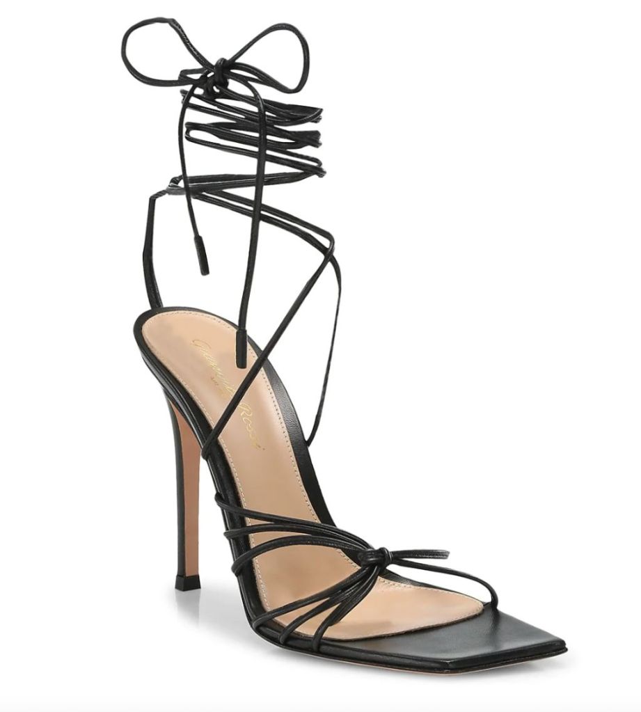 Gianvito Rossi Ankle-Wrap Leather Stiletto Sandals