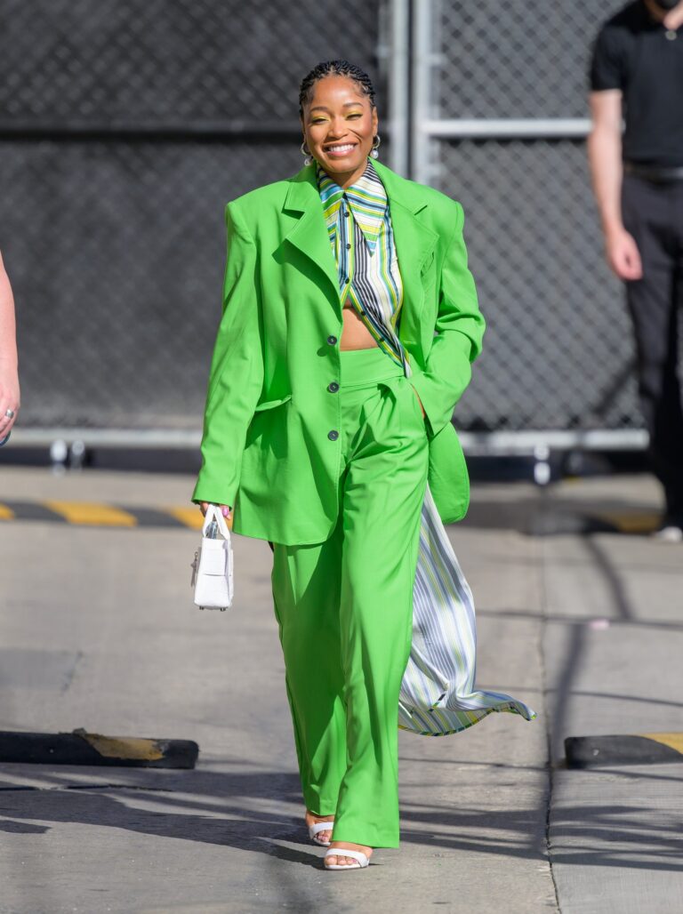 Keke Palmer Channeled Spring in a Lime Green Suit - Fashnfly