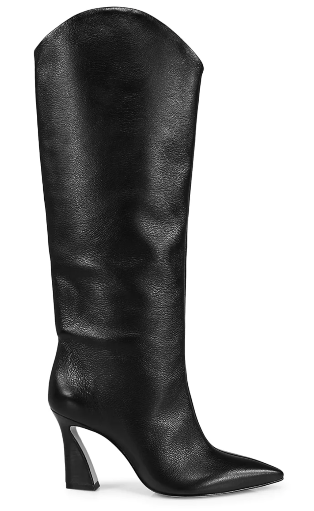 Schutz, black boots, leather boots, pointed-toe boots, heeled boots