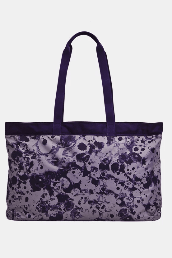 Purple patterned sporty tote bag for spring from Under Armour.