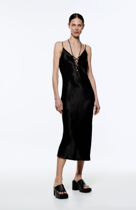 STYLECASTER | Zara Satin Dress