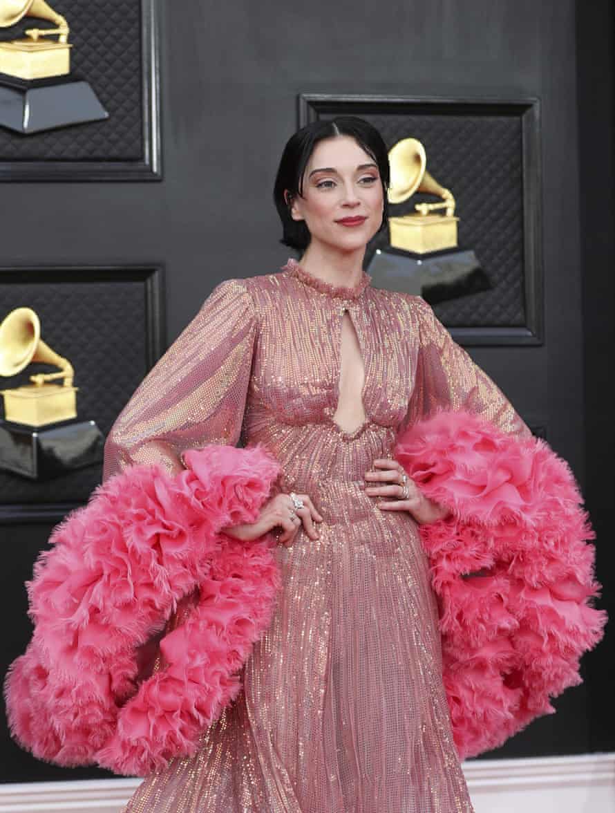 St Vincent in pink Gucci.