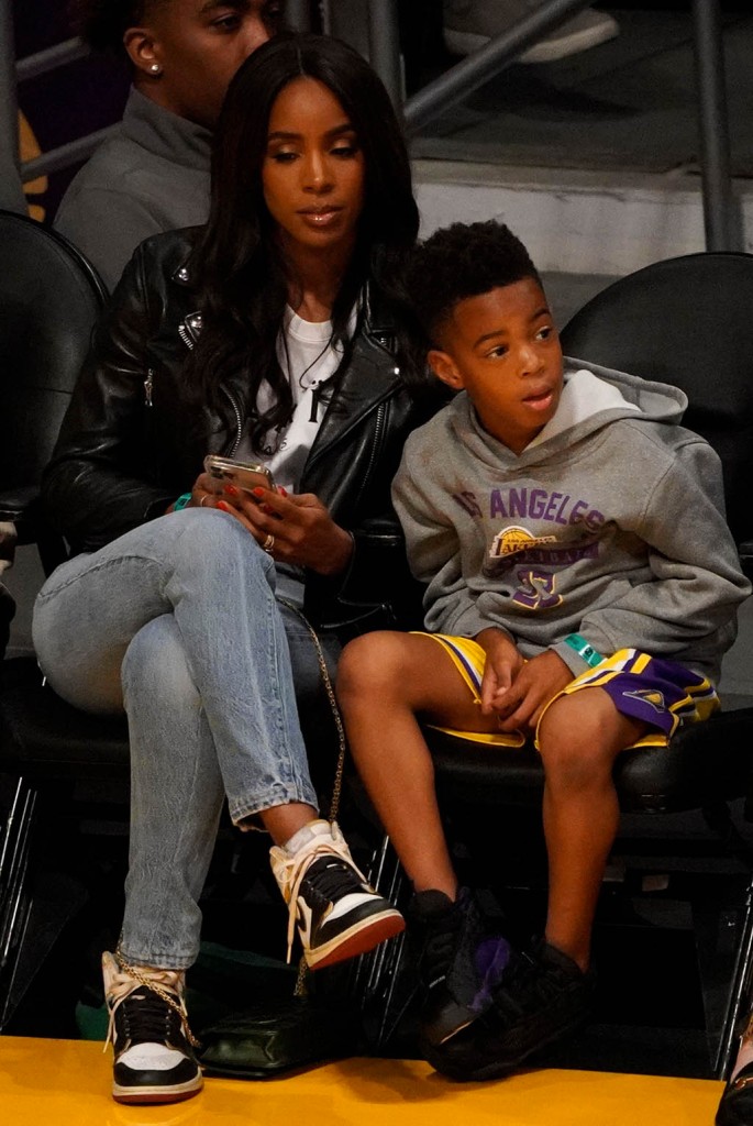 Kelly Rowland, Titan Weatherspoon, LA Lakers Game