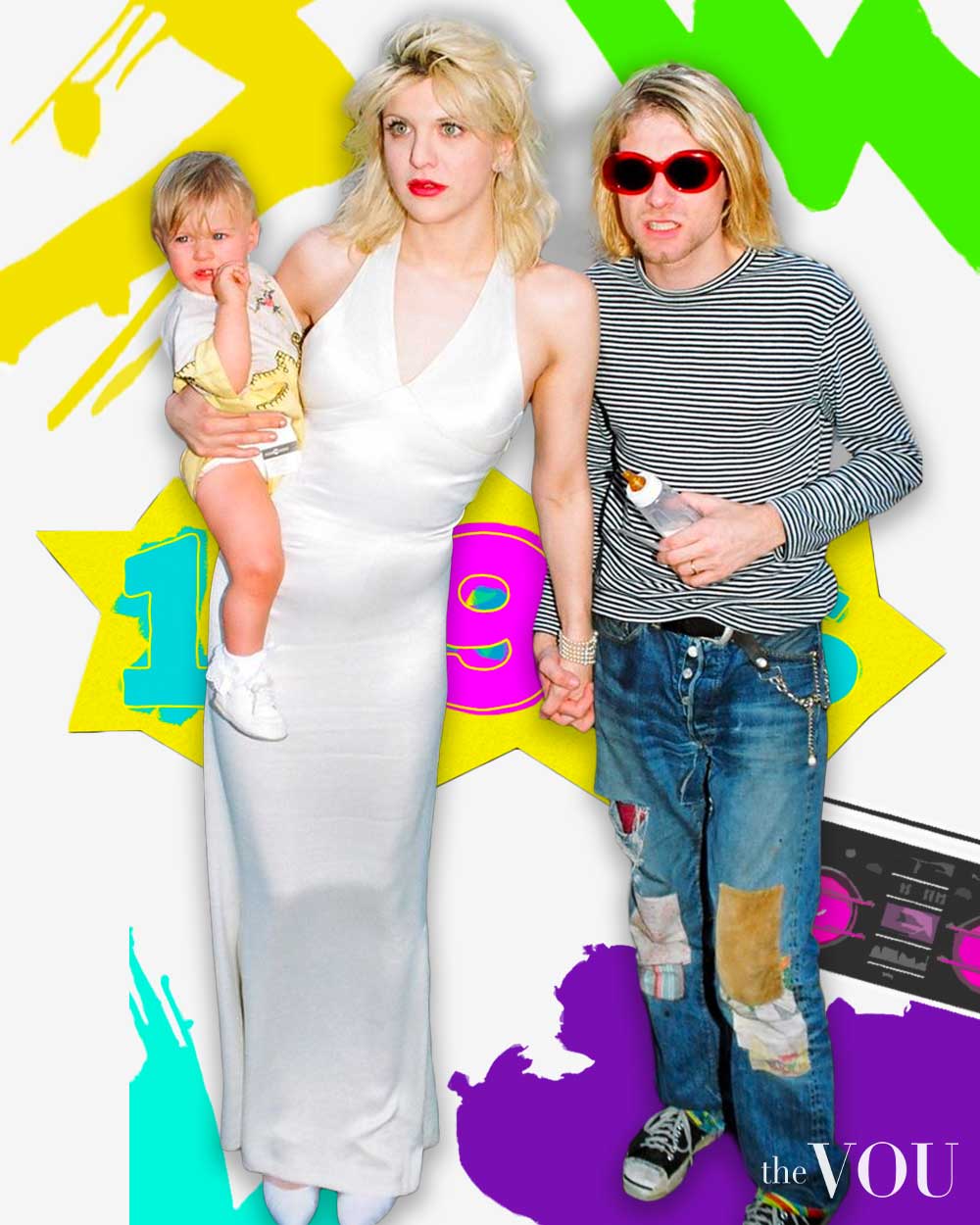 Kurt Cobain and Courtney Love 90s couple outfits for a 90s party