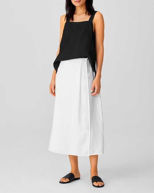 Eileen Fisher Easy Fit Organic Linen Wrap Skirt