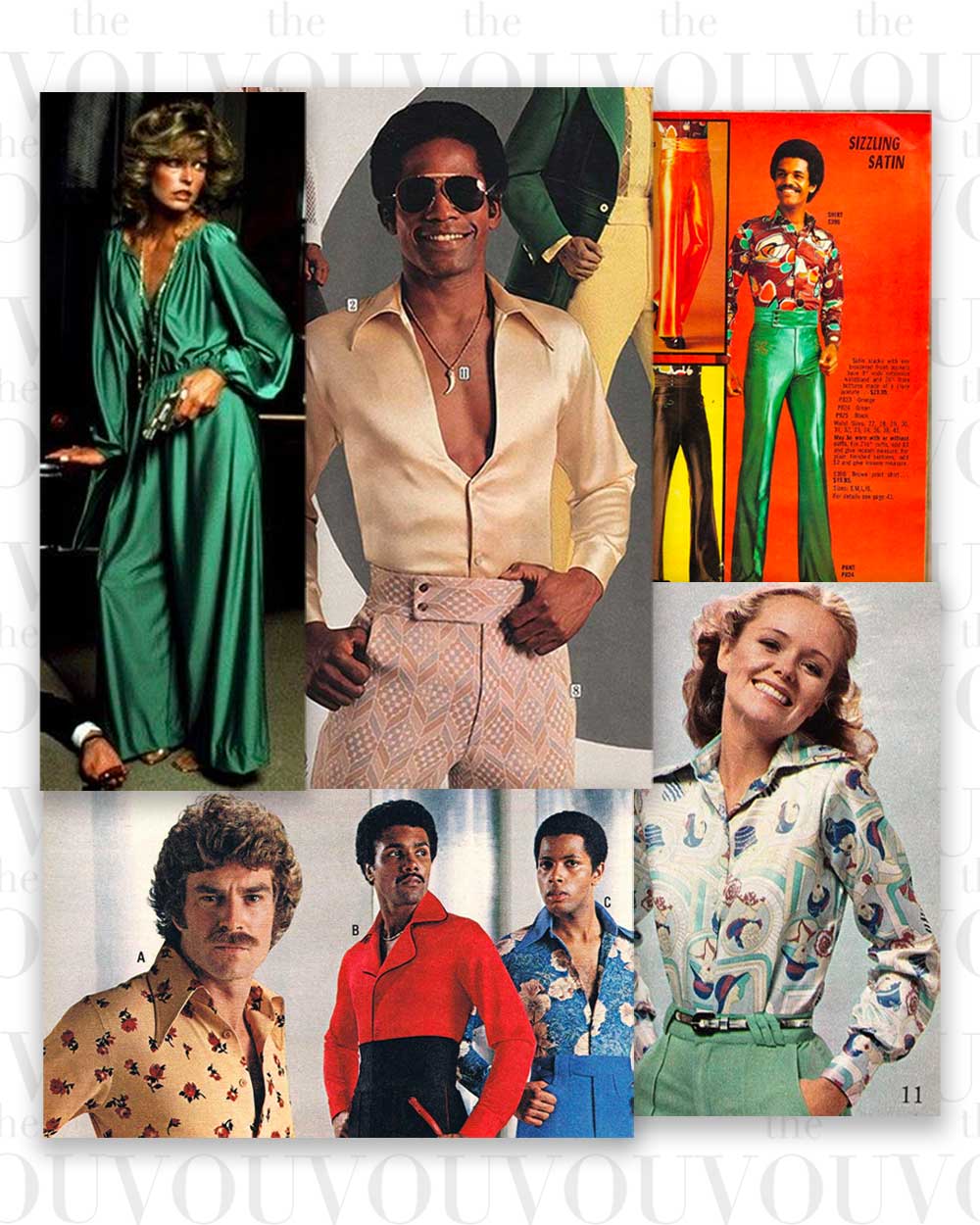 70s Satin Galore fashion style