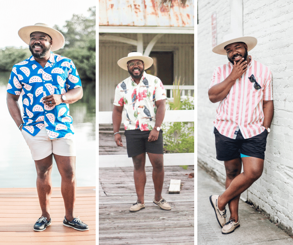 how to wear shorts with a short sleeve button up shirt