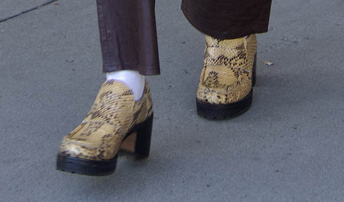 Bella Hadid, Snakeskin Loafers, NYC