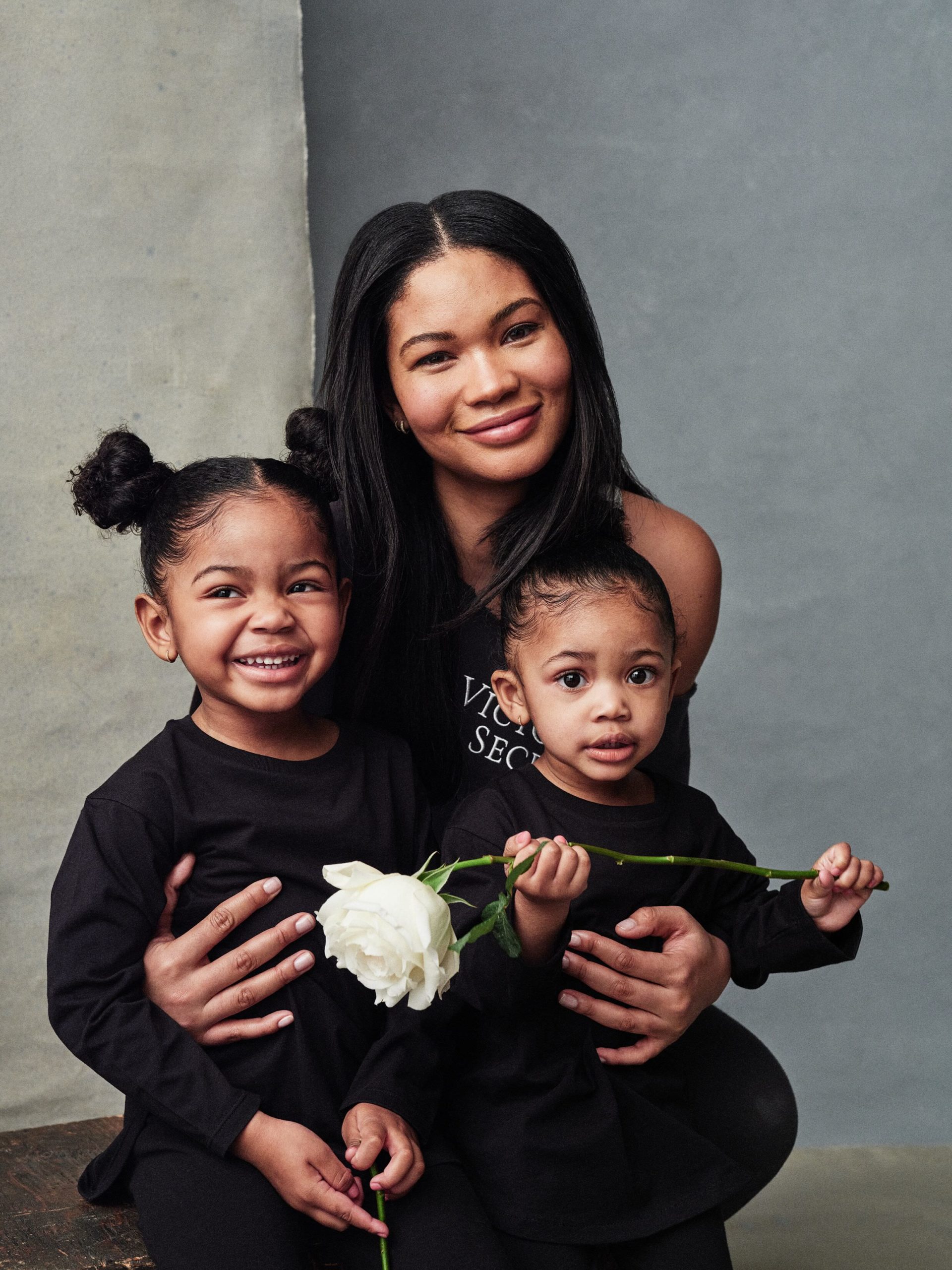  Chanel Iman and her daughters Cali and Cassie