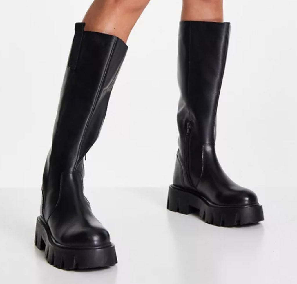 Asos Casey leather Chunky Knee Boots