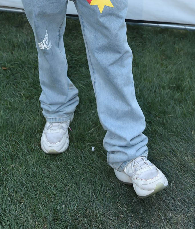 white new balance sneakers, jaden smith, coachella, revolve festival