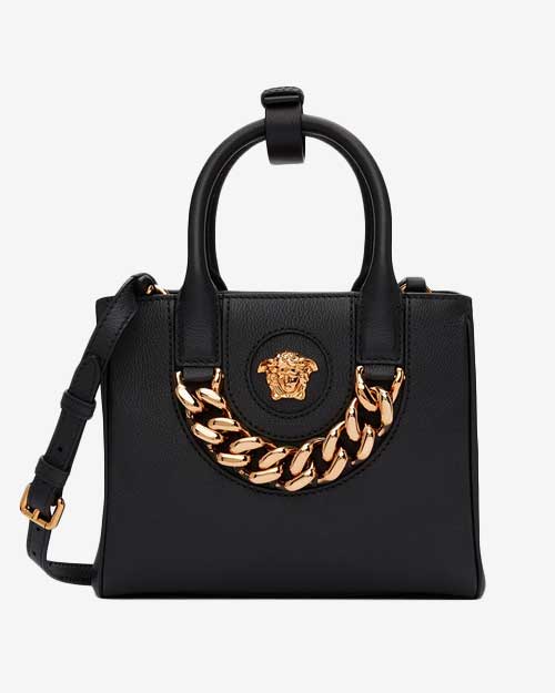 Versace Black 'La Medusa' Top Handle Bag