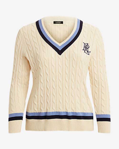 Ralph Lauren Woman Cable-Knit Cricket Sweater