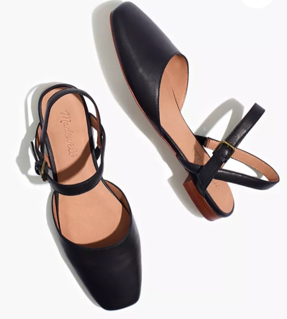The Jeanne Slingback Flat in Leather