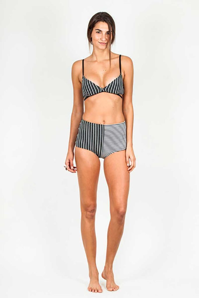 Swimlette Vertical Stripe and High Waist Stripe