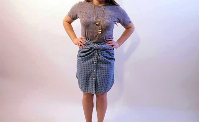 button up shirt and skirt set