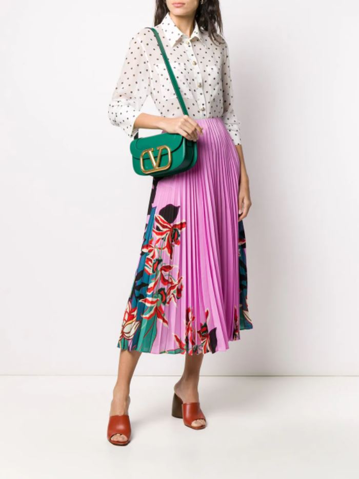 summer 2022 fashion trends Floral Print Pleated Skirt by Valentino
