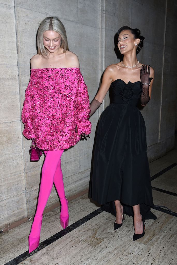 Gigi Hadid, valentino, pink dress, platform pumps, 2022 Princes Trust Gala, NYC, april 28 2022