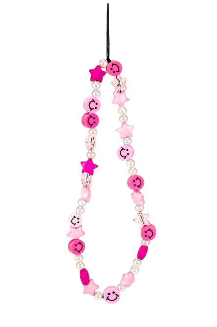 Petit Moments Beaded Phone Strap in Pink Revolve