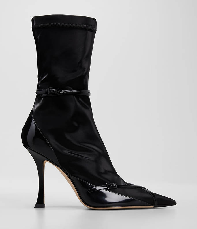 jimmy choo mugler knee sock boots with adjustable straps 