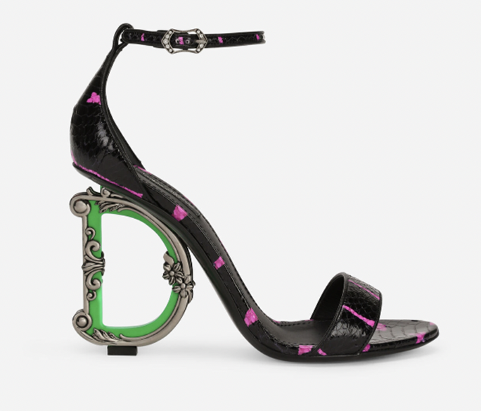 Dolce & Gabbana Printed Elaphe Baroque DG Sandals