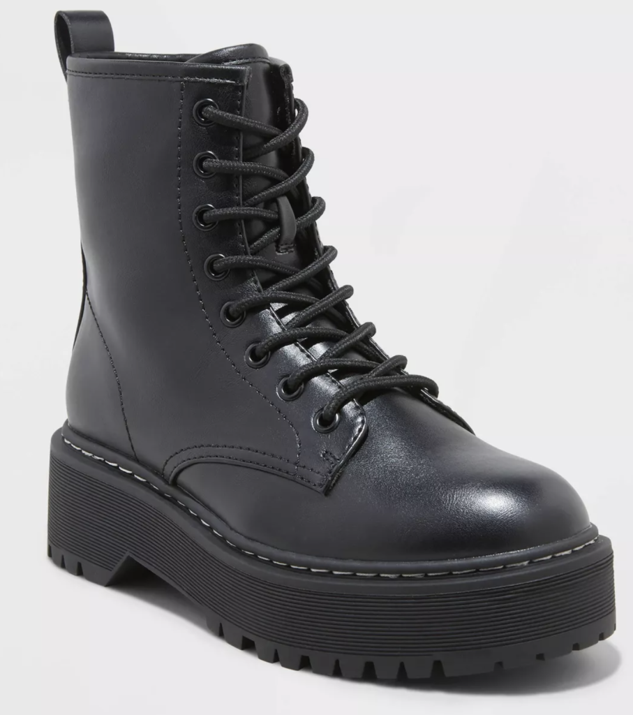 Target, Universal Thread, boots, black boots, lace-up boots, combat boots, platform boots