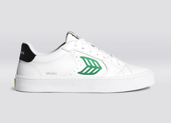 White LWG Leather/Green
