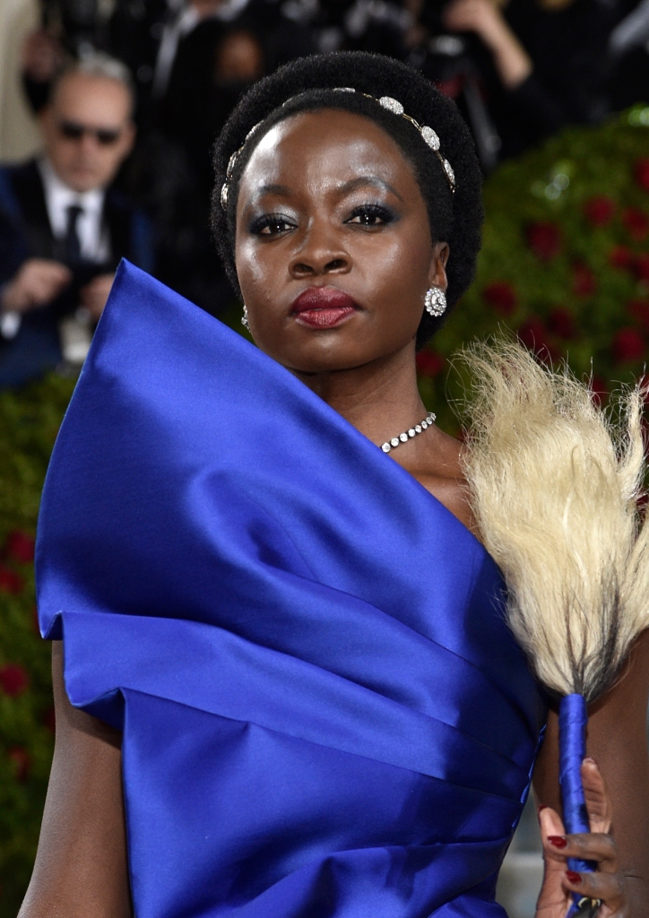 met gala, met gala best dressed, best dressed met gala, 2022 met gala, met gala 2022, best dressed, celebrity style, red carpet, met gala, met gala red carpet, met gala tiaras, anna wintour tiaras, met gala headpieces, met gala trends, trends, tiara trend, Danai Gurira attends The Metropolitan Museum of Art's Costume Institute benefit gala celebrating the opening of the "In America: An Anthology of Fashion" exhibition on Monday, May 2, 2022, in New York. (Photo by Evan Agostini/Invision/AP)