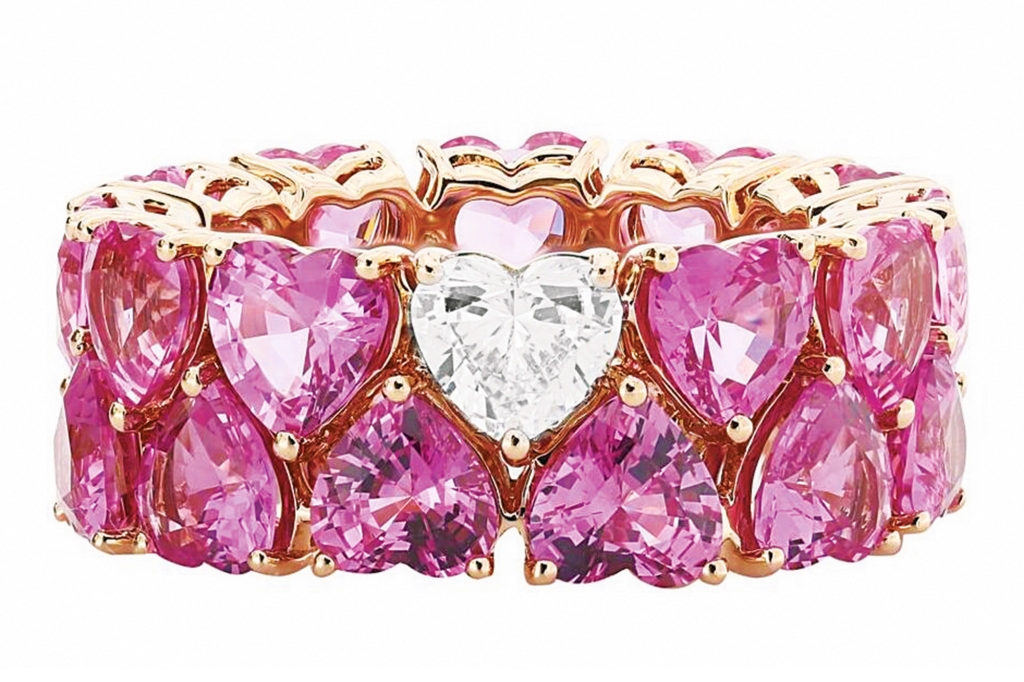London Collection 18-k rose-gold ring with diamond and pink sapphires, $15,855