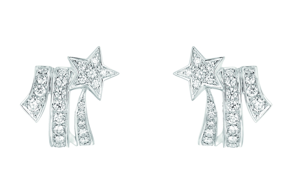 Chanel Étoile Filante earrings in 18-k white gold with diamonds, $8,650 