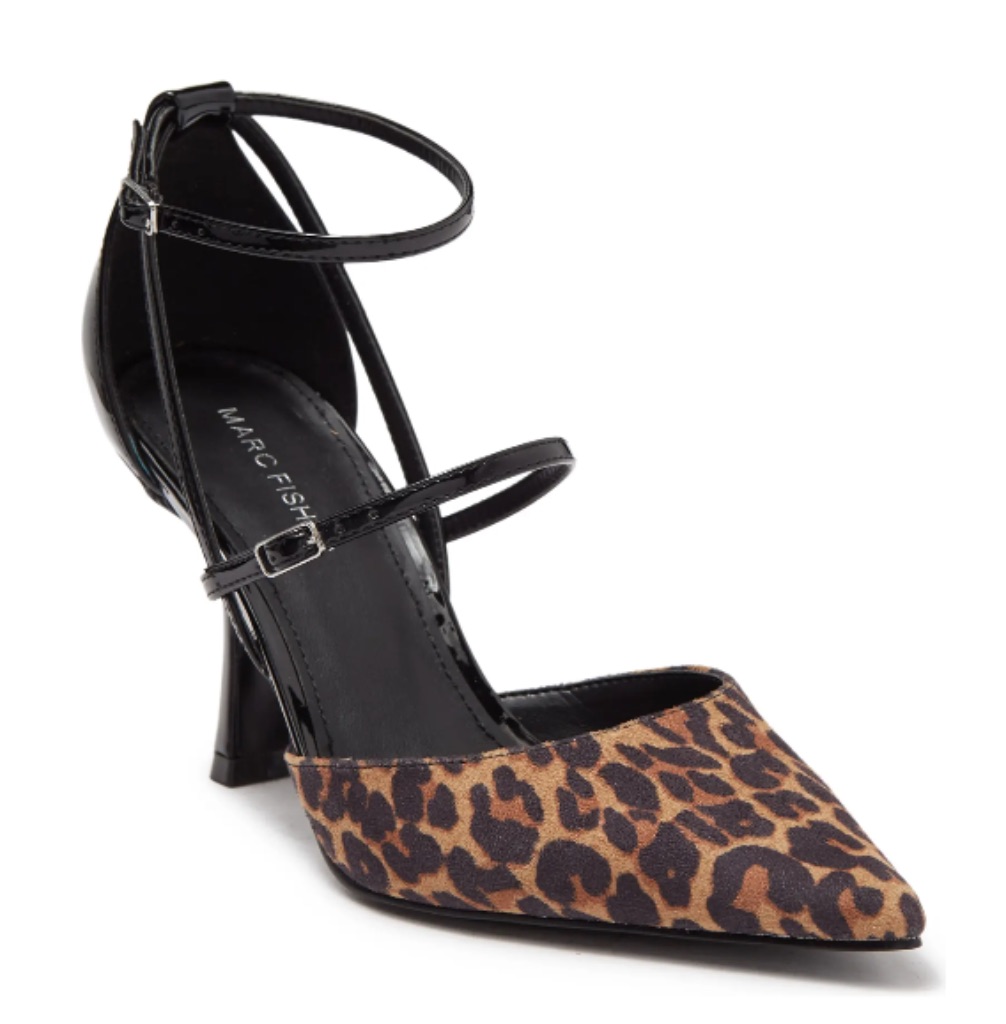 Marc Fisher Leopard Print Pointed Toe Pump