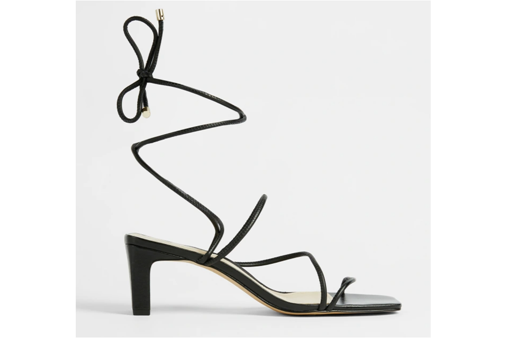 Ted Baker Teffip Square Toe Spaghetti Strap Mid Heeled Sandal