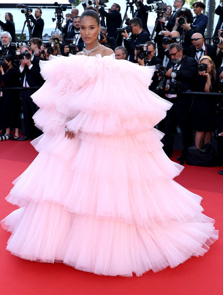 Cindy Bruna in Giambattista Valli 'Armageddon Time' Cannes Film Festival Premiere 