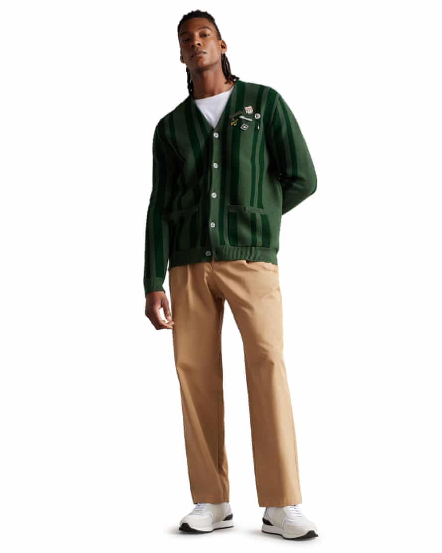 10 of the best men’s cardigans summer 2022 green collegiate americana cardigan by Ted Baker