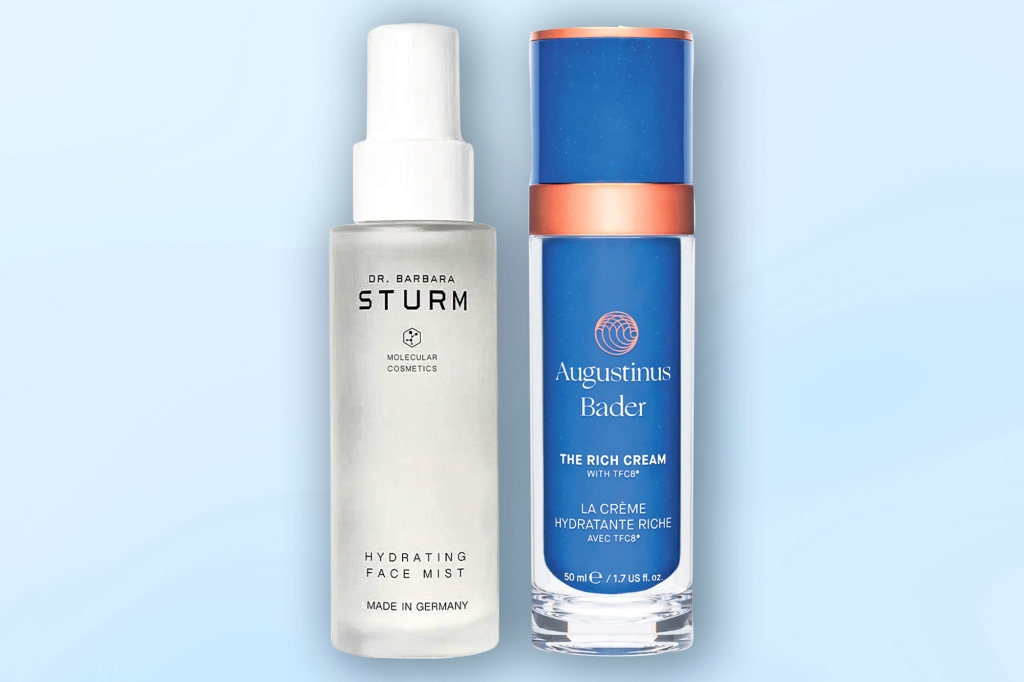 “I’ve always been obsessed with skin care. My favorite things to fly with are the Barbara Sturm Facial Mist and Augustinus Bader face cream, which I find so rich and hydrating.” Hydrating Face Mist (50 ml), $95 at DrSturm.com; The Rich Cream (15 ml), $89 at AugustinusBader.com