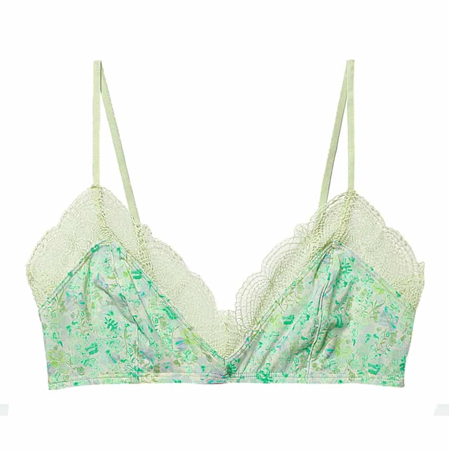Printed bralette Made from recycled polyester lace