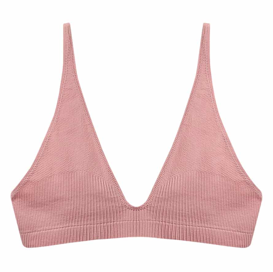 Pale pink bra-top Recycled nylon-mix mesh