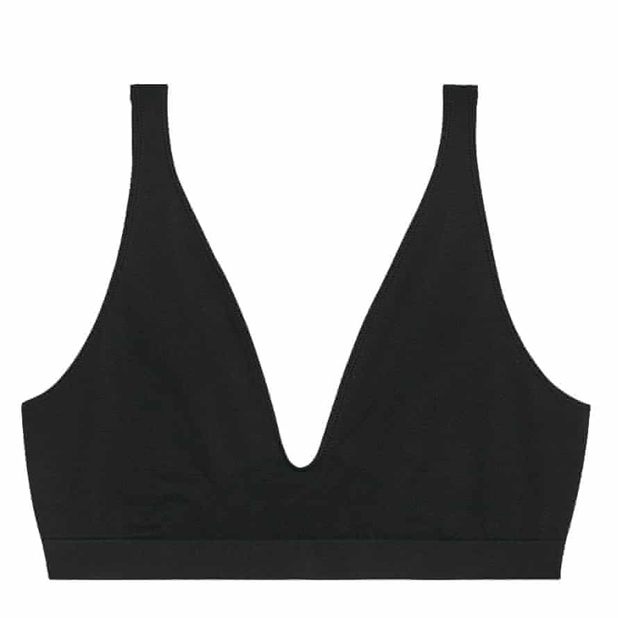 Black pull-on bra Seamless, made from soft jersey