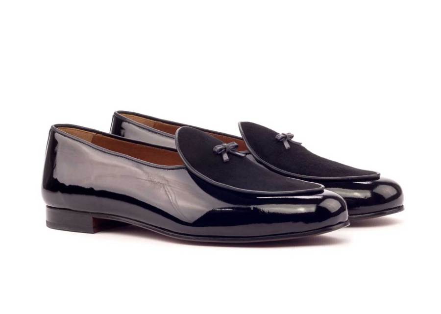 A pair of patent leather Belgian shoes