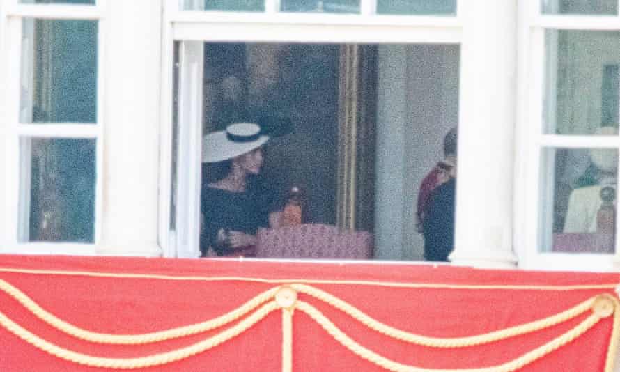 Meghan, Duchess of Sussex, is captured during the trooping the colour.